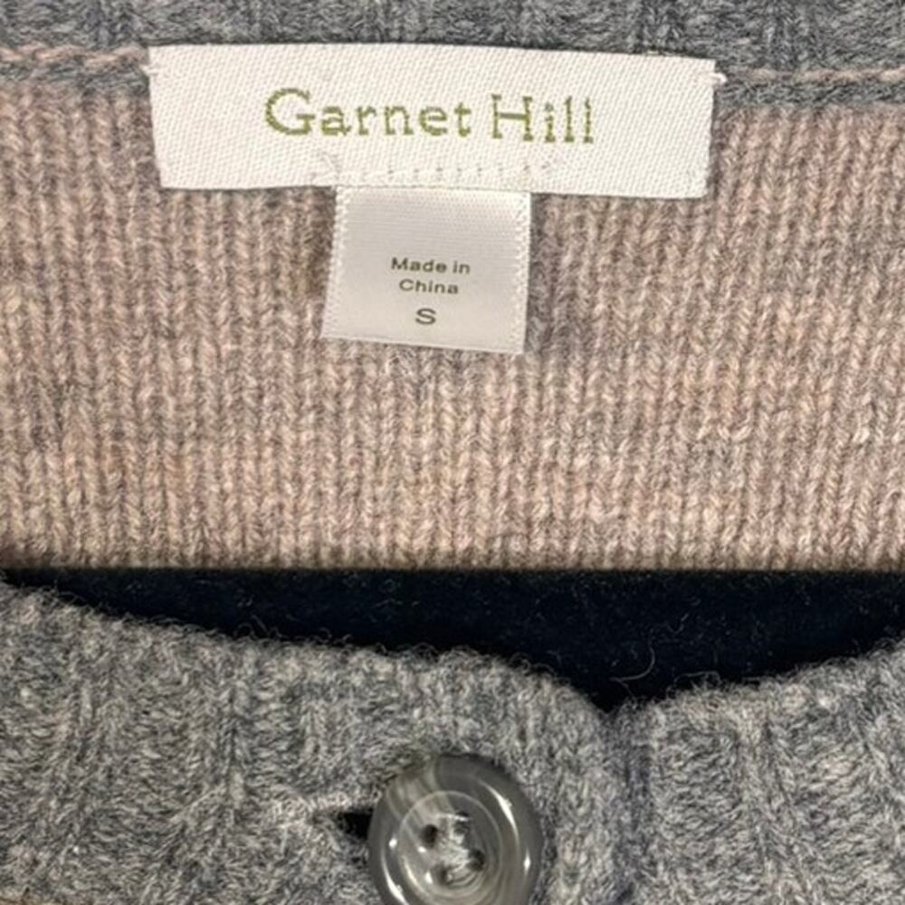 Garnet Hill Lambswool Cardigan Striped Multicolor Button Front S - Picture 2 of 6
